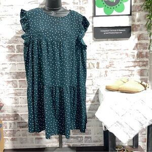 ASOS Dark Green Polka Dot Tunic women’s size 14
